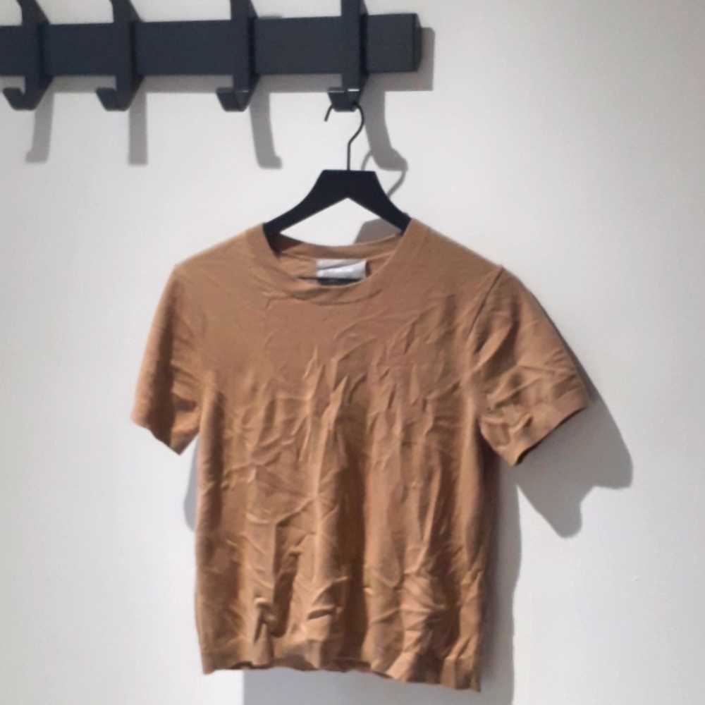 NEW Everlane Cashmere Tee Camel Size L! RARE! - Picture 7 of 9